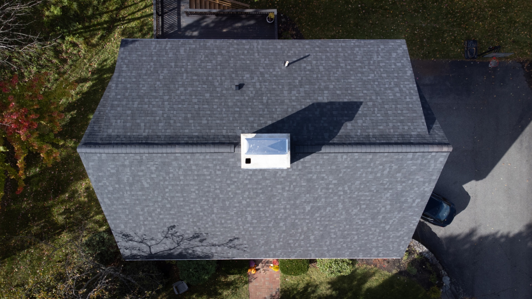 Skylight flashing and shingle work